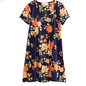 Large Pink Rose Floral Dress